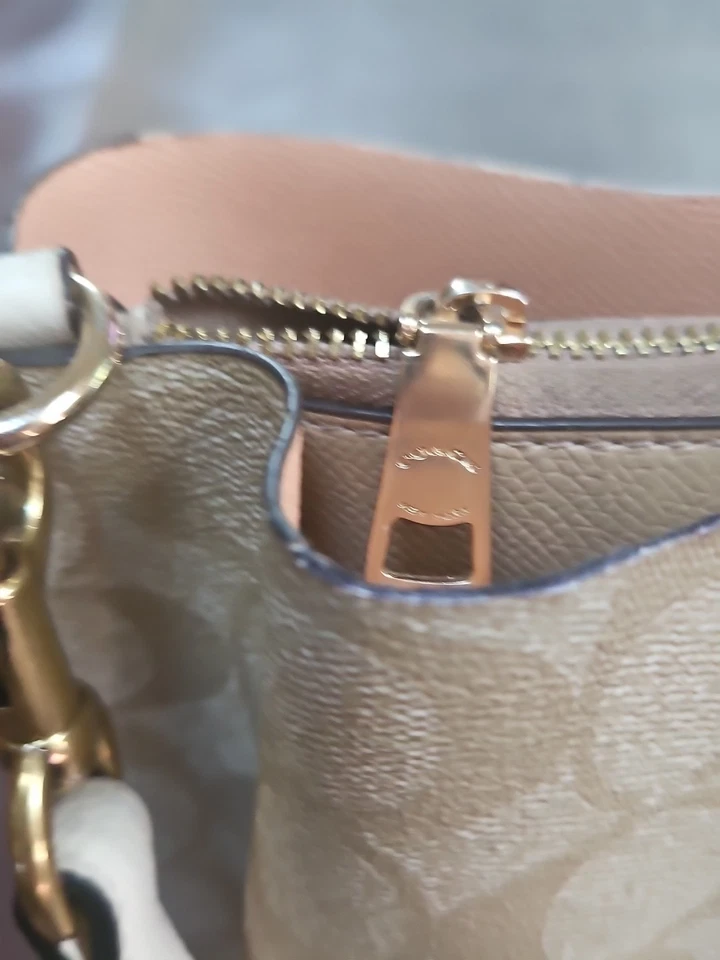 Coach CA561 LG Mollie Bucket Bag Signature Canvas Khaki Chalk No Crossbody Strap - Image 4 of 4