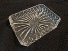 Vtg Waterford Irish Crystal Lismore Memo Notepad Desk Tray Dish Paper Holder