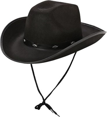 Schwarzer Cowboyhut Sheriff Kostüm Wilder Westen Western Kostüm Nieten Cowboyhut