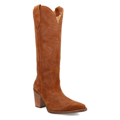Dingo Ladies Evita Camel Brown Suede Tall Western Boot DI2253-BG4