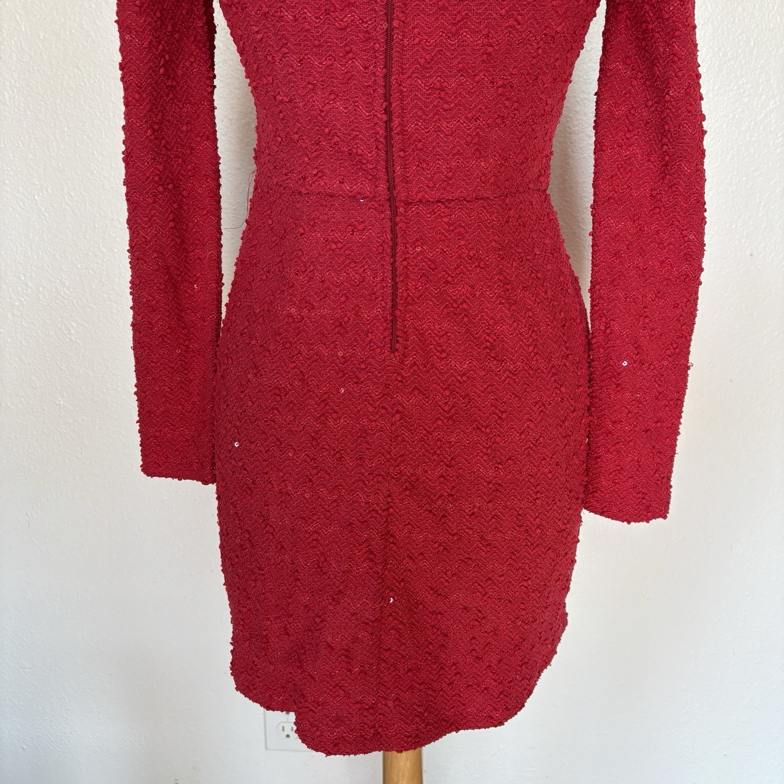 Francesca's Collections Solid Red Sequin Long Sle… - image 8