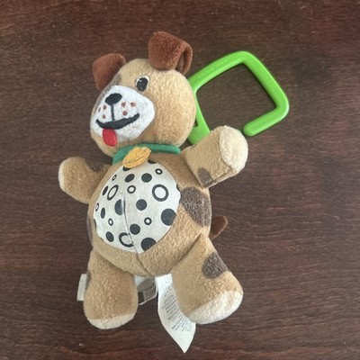 Baby Einstein Dog Plush Barks Sound Works Green Clip Stroller Toy F1