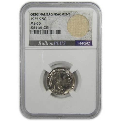 1935 S Indian Head Buffalo Nickel MS 65 NGC Bag Fragment SKU:I20554