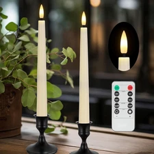 Flameless Taper Candles with Remote, Flickering Battery Operated Candles, Ivo...
