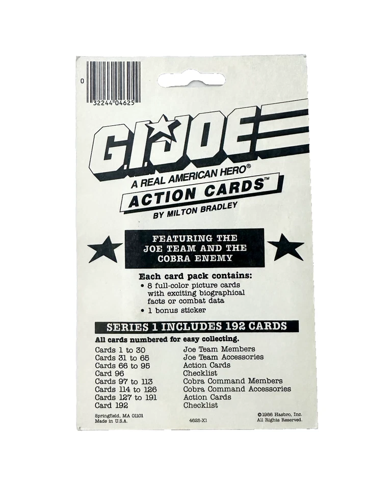 Tarjetas de acción GI Joe A Real American Hero 1986 barbacoa Milton Bradley Marvel Foto 3 de 4