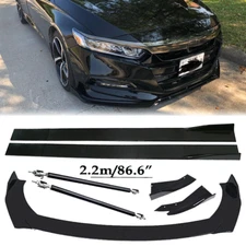 Front Bumper Lip Spoiler Splitter Glossy Black Extension For Honda Accord S H