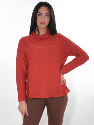30% Pulli Pullover 46/48 und 50 orange rost Vetono A-Form