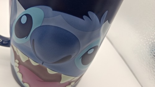 Disney Store Lilo & Stitch 3D Face Round Big Mug Coffe Cup Blue Alien Vintage - Picture 12 of 13