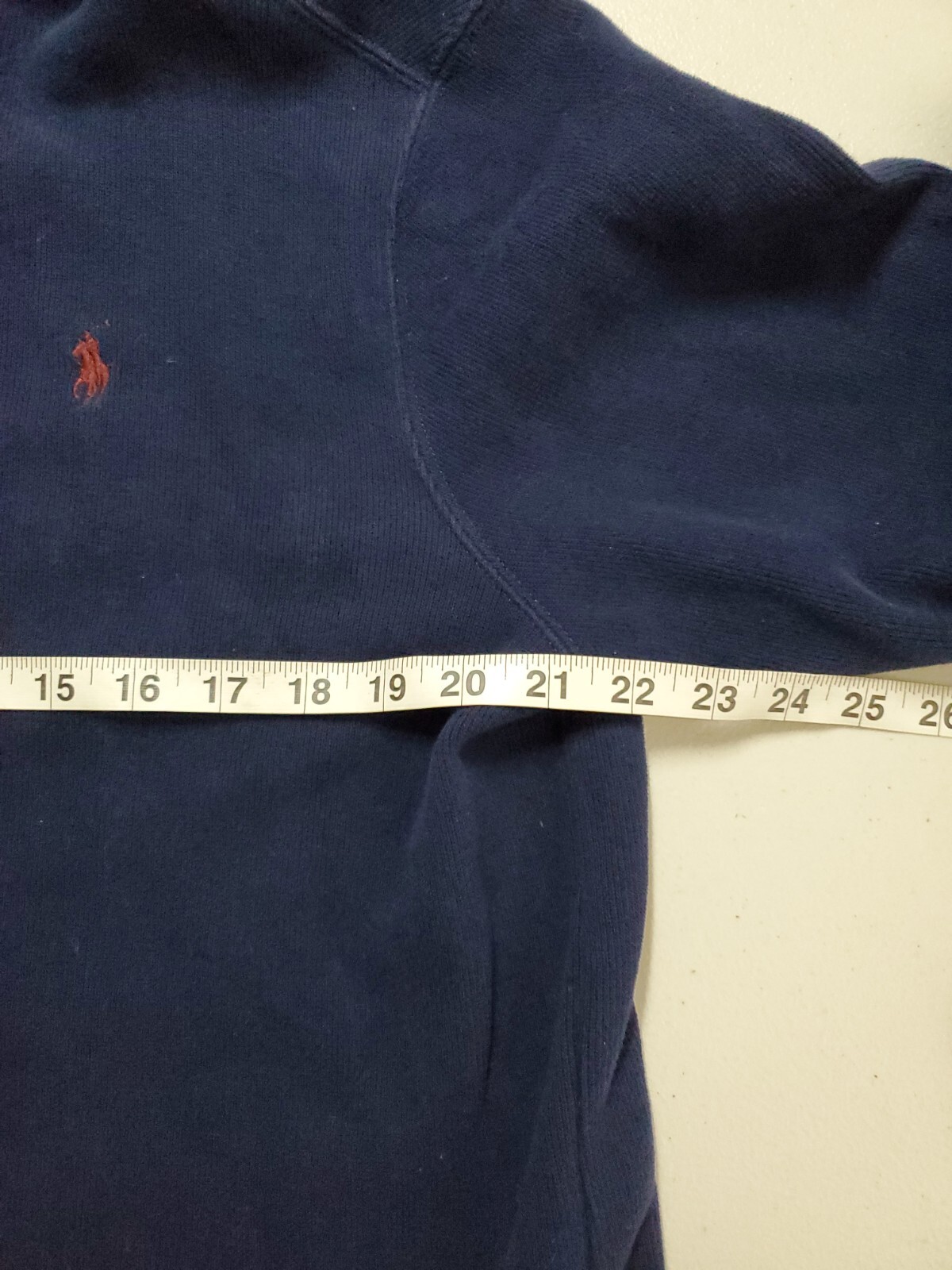 Mens Polo Ralph Lauren Half Zip Sweater Jacket Blue Navy Red Pony Sz L