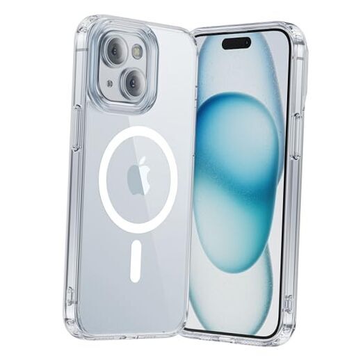 Magnetic Case for Case, [Military Grade Drop Tested] iPhone 15 Clear