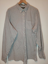 Eddie Bauer Men's TXL Gray Relax Fit Wrinkle Resistant Check Shirt Button Up