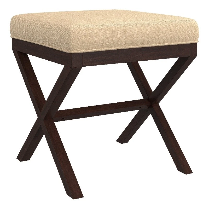Hillsdale Furniture Morgan Wood Upholstered Backless Vanity Stool