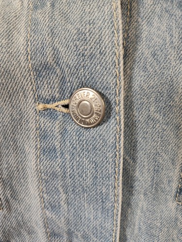 Forever 21 small blue denim button down jacket 100% cotton pockets long sleeve - Picture 2 of 13