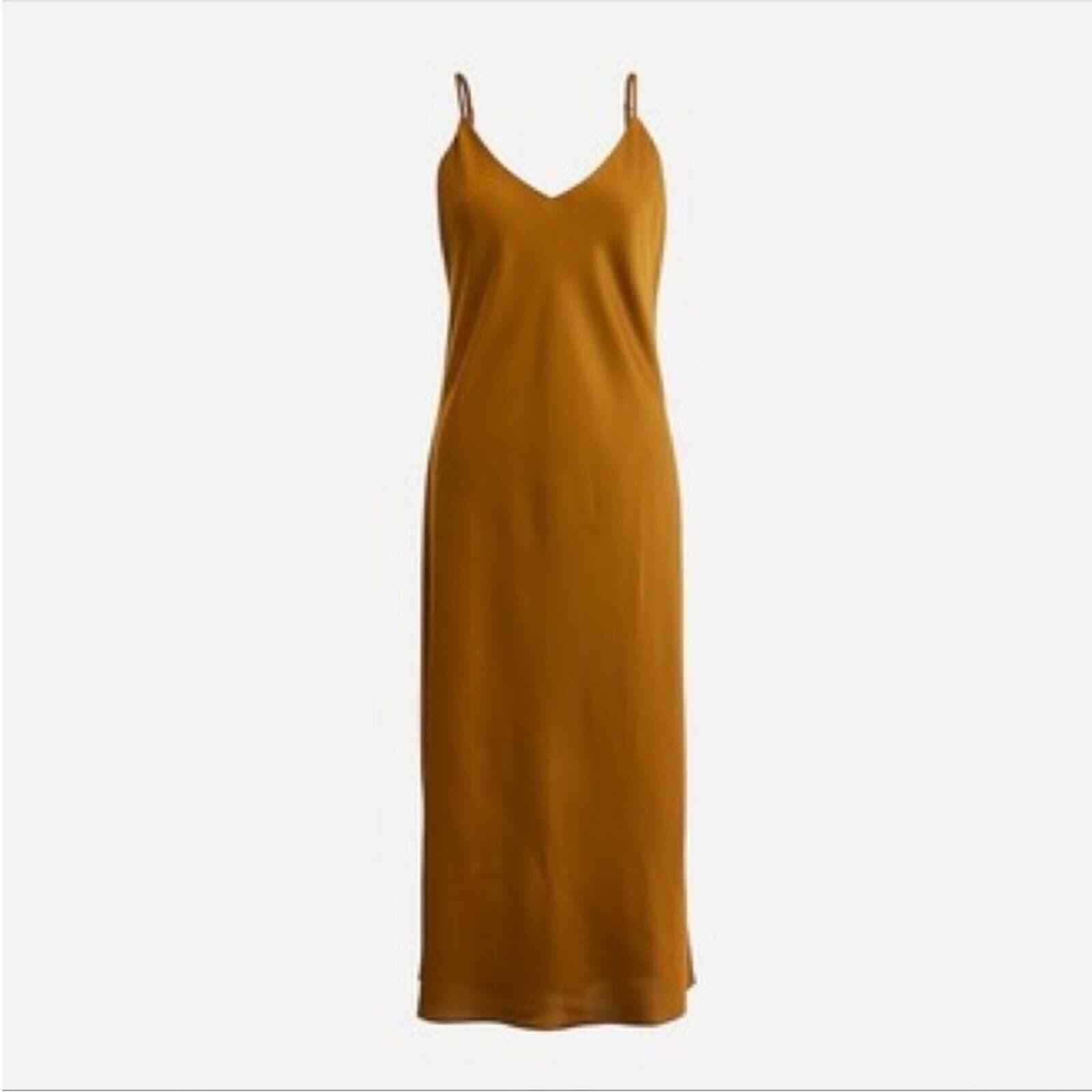 J. Crew Bias-Cut Slip Dress Gold/Bronze Size 0 - image 1