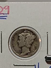 👉1929  MERCURY DIME Average Circulated Condion  M/31