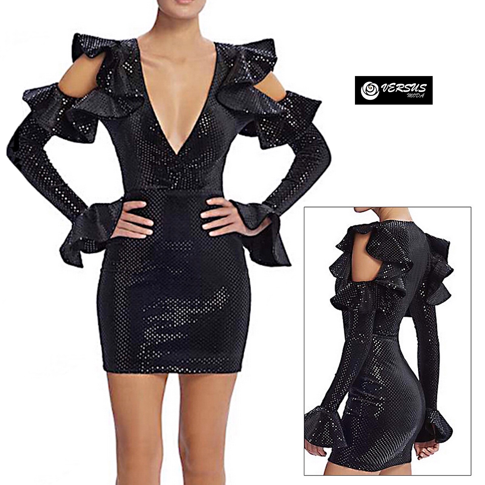 Abito Lungo A Paillettes Per Donna – Elegante Con Maniche Lunghe, Perfetto Per Cerimonie E Feste Invernali