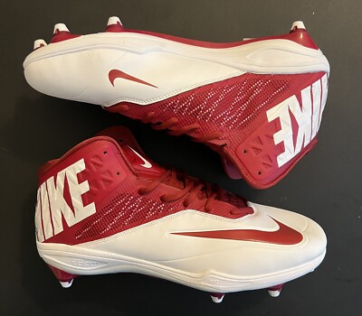 Size 12.5 Nike Zoom Code Elite 3/4 Football Cleats Red/White NEW