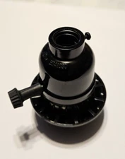 BLACK ON/OFF TURN KNOB THREADED LAMP SOCKET WITH RING WITH LARGE 1/2" HOLE 550G