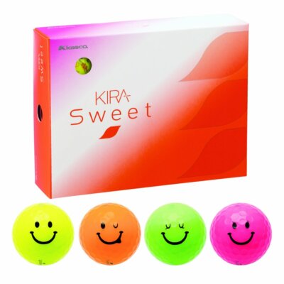 Kasco Hergestellt in JAPAN KIRA SWEET Smile Mark Golfball Bälle 1 Dutzend 4 F...