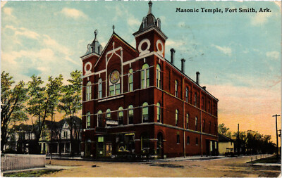 PC FREEMASONRY, MASONIC TEMPLE, FORT SMITH, ARKANSAS, Vintage Postcard (b55526)