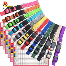 Puppy ID Collar Identification Soft Nylon Adjustable Breakaway Safety Whelping L