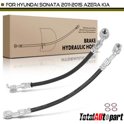 2x Brake Hydraulic Hose for Hyundai Azera 12-17 Kia Optima 11-16 Rear LH & RH