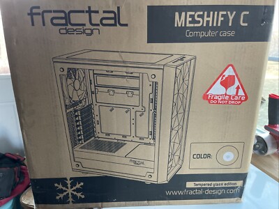 New/Open Box*Fractal Design ''Meshify C'' White Tempered Glass Computer Case