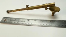 Brass Powder Measure w/Graduated Plunger & Funnel by A.E.Linzel from 1830-1870 