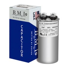 25 MFD x 370 / 440 VAC Round Run Capacitor BMI 800P256H44M36A4X Made in the USA