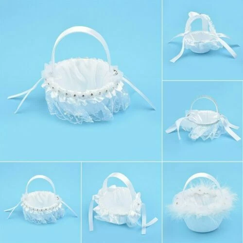 Cuscini portafedi e cestini per il matrimonio