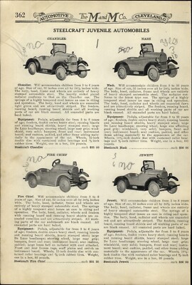 1925 PAPER AD 5 PG Toy Steelcraft Pedal Car Durant Packard Lincoln