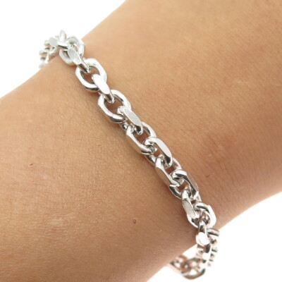 KARIZIA SPA KA 1772 925 Sterling Silver Italy Curb Link Bracelet 