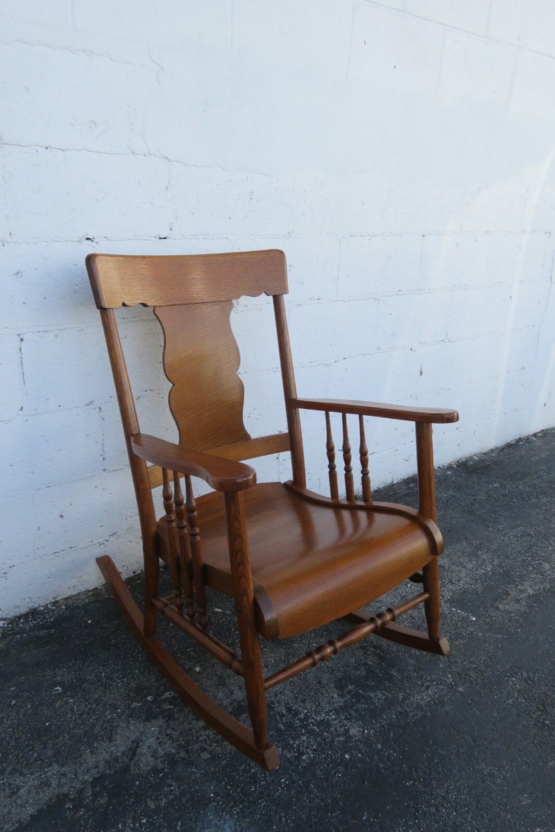 USA ヴィンテージ チェアー Victorian Early 1900s Oak Rocking Chair 4015 | eBay