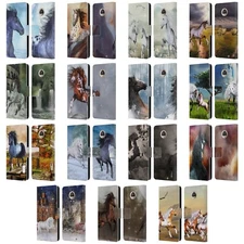 OFFICIAL SIMONE GATTERWE HORSES LEATHER BOOK WALLET CASE FOR MOTOROLA PHONES