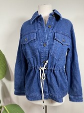 Women's The Get Drawstring Denim Jacket Blue Medium