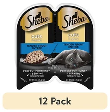 (12 pack)Wet Cat Food Cuts in Gravy Tender Trout Entree, 2.6 oz Twin-Pack Tray