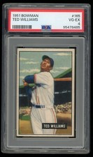 1951 Bowman #165 Ted Williams Boston Red Sox   HOF PSA 4