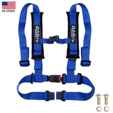2" 4 Point Quick Release Racing Harness Belt with Shoulder Pads Blue US