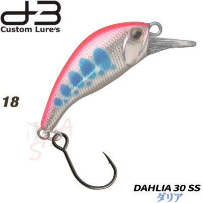 D-3 Custom Dahlia 30SS  various colors Trout sinking minnow 3.2 g, 30 mm