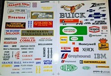 HO SCALE MODEL RAILROAD BUILDING SIGNS SHEET not DECALS SCENERY ADVERTISING - 1