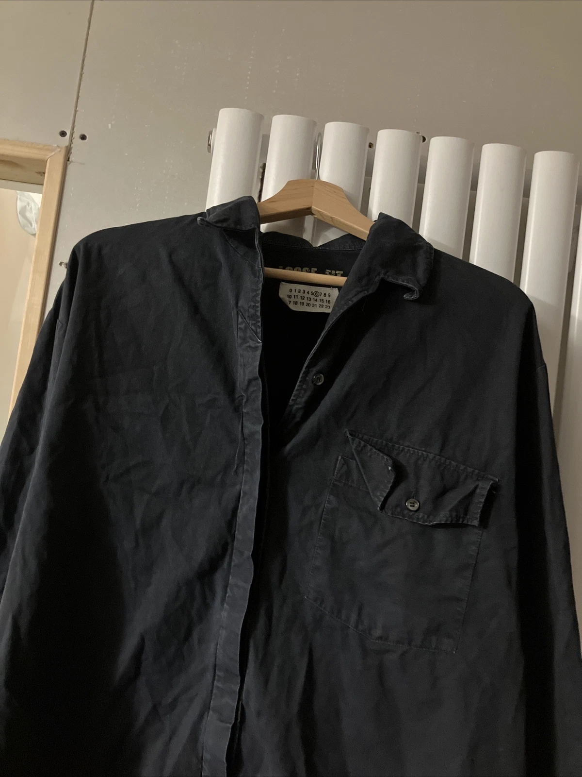Abito sopra camicia donna Maison Maison Margiela nero lungo vestibilità ampia taglia 44