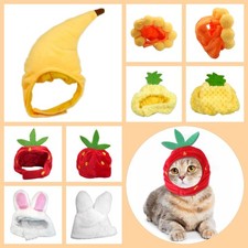 5 Pcs Pineapple Sunflower Banana Strawberry Rabbit Hat for Cat and Small Dog