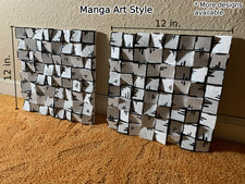 12x12 in. Manga Art Style White Wood Acoustic...