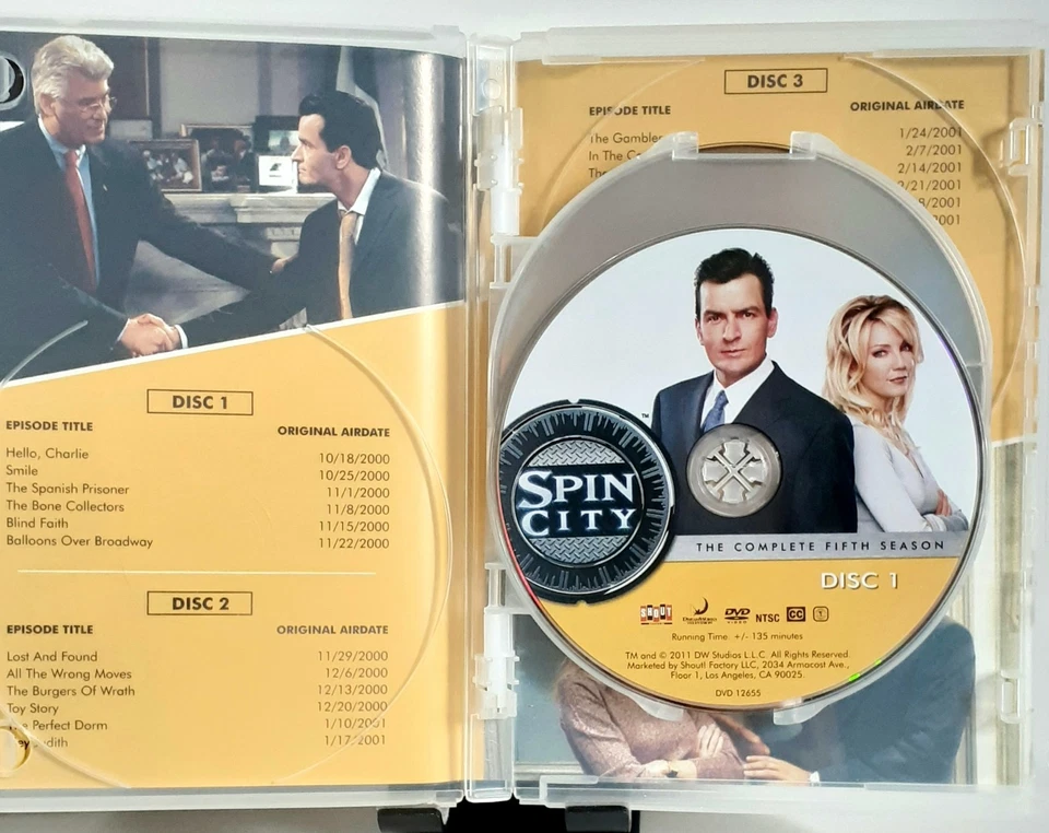 Spin City _ Season Five _ 4 DVD _ Fifth Season 5 _ 2011 _ Charlie Sheen_ NEW - Image 3 of 4