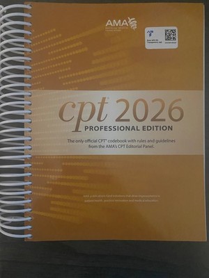 AMA CPT Professional 2026 1st Edition Spiral Bound Medical Coding Textbook