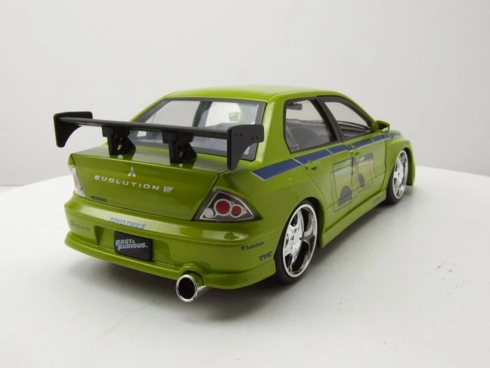 Mitsubishi Lancer Evolution VII Brian Fast & Furious Verde Modellino 1:24 Jada - Immagine 2 di 4