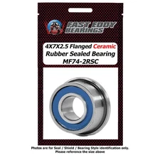 4X7X2.5 Flanged Ceramic Rubber Sealed Bearing MF74-2RSC