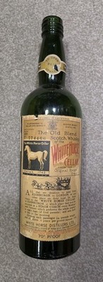 SELTENE sehr alte weiße Pferdekeller Vintage leere Scotch Whisky Flasche