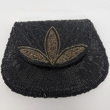 Antique beaded Evening bag, black.