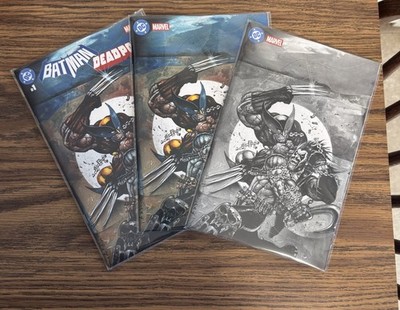 BATMAN DEADPOOL LOBO SIMON BISLEY NEWBURY COMICS EXCLUSIVE SET TRADE VIRGIN B&W